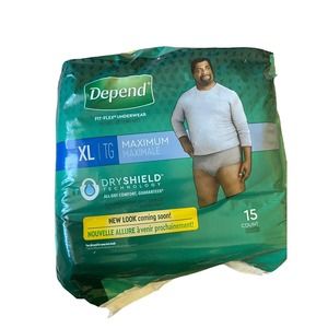 Depend FIT-FLEX Incontinence Underwear for Men Size XL Maximum Grey 15 Count